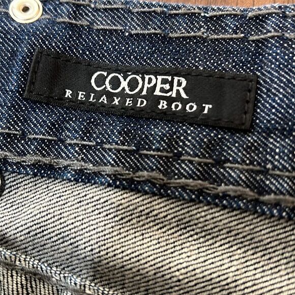 Affliction Cooper Relaxed Boot Jeans Sz 40 Blue Flap Pockets Contrast Stitch Y2K - Picture 10 of 11